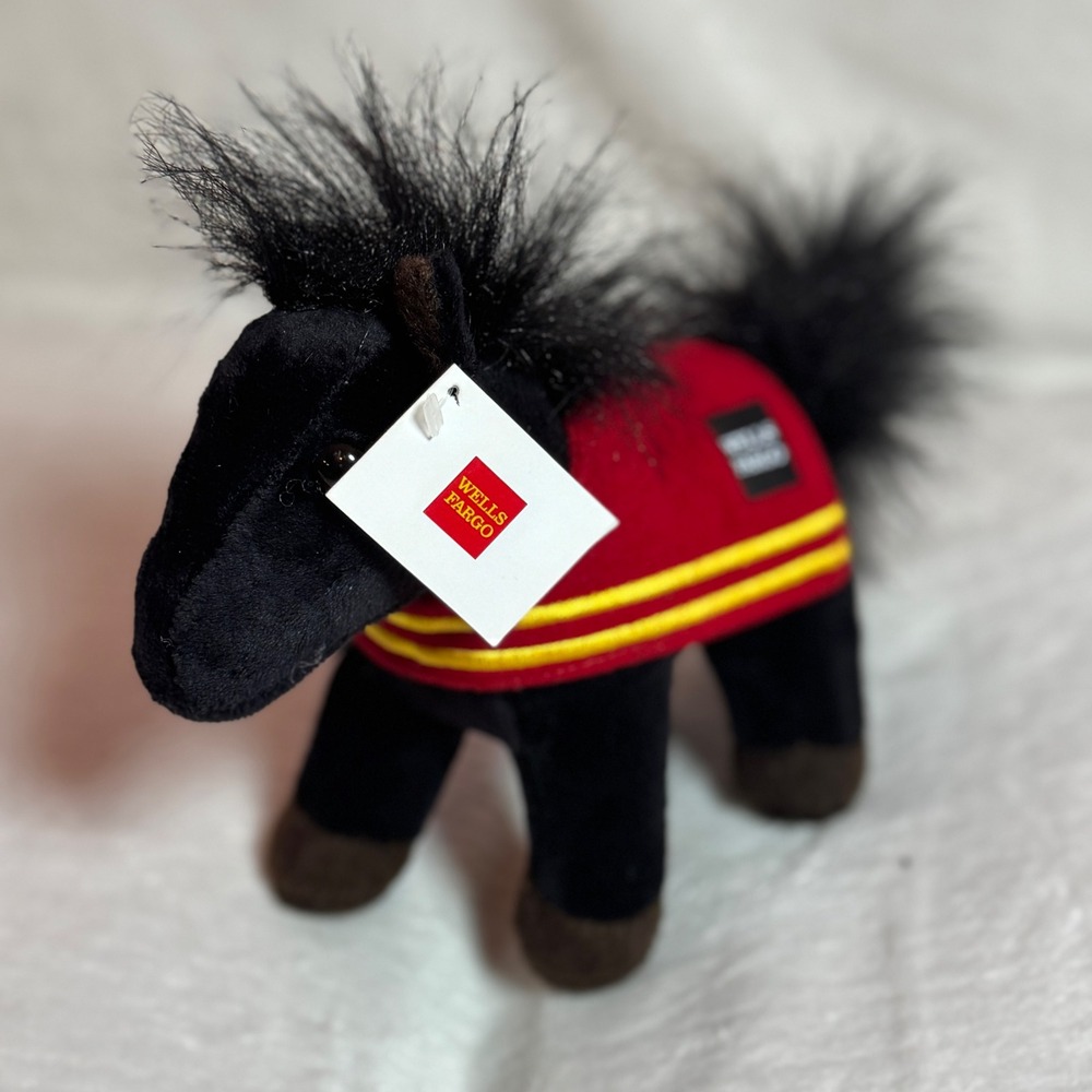 Wells Fargo Pony Legendary Black Horse Mike 2016 Plush Stuffed Animal Toy- NEW
